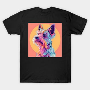 70s Silky Terrier Vibes: Pastel Pup Parade T-Shirt